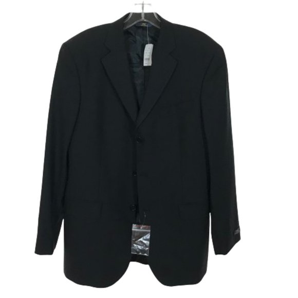 NWT Mens Size 40 LONG 40L Brooks Brothers 346 Black Stretch Wool Blazer Jacket